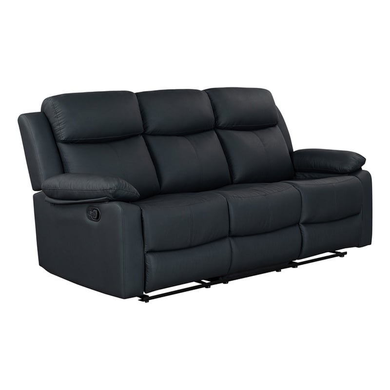 Global Furniure U6026 PU 72A Recliner Sofa with LED in Black