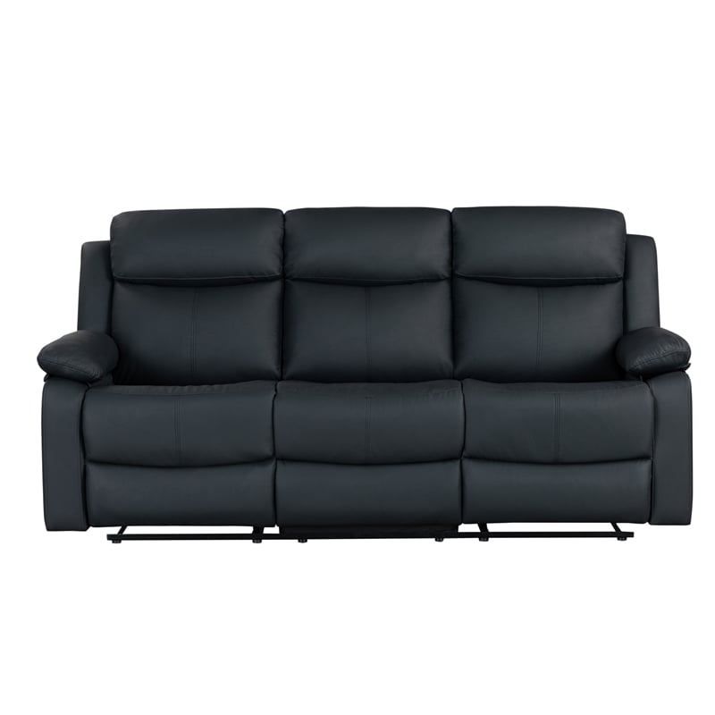 Global Furniure U6026 PU 72A Recliner Sofa with LED in Black