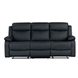 Global Furniure U6026 PU 72A Recliner Sofa with LED in Black