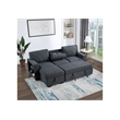 Global Furniure U0202 Reversible Pull Out Sofa Bed in Dark Gray