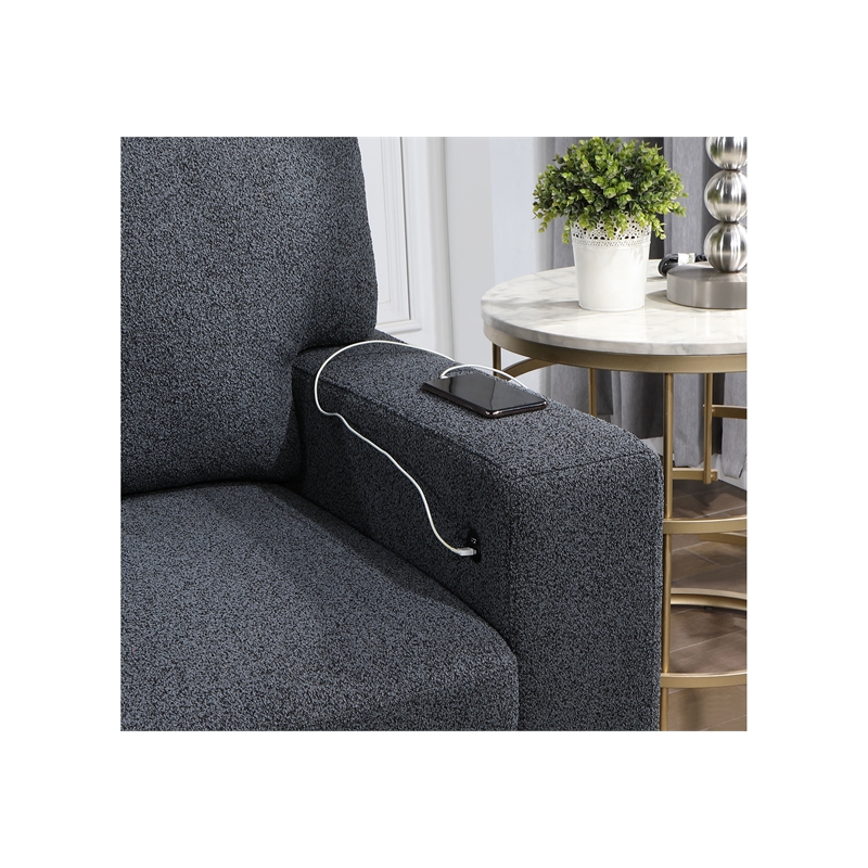 Global Furniure U0202 Reversible Pull Out Sofa Bed in Dark Gray