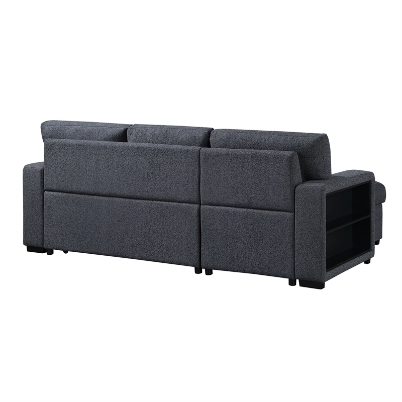 Global Furniure U0202 Reversible Pull Out Sofa Bed in Dark Gray