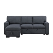 Global Furniure U0202 Reversible Pull Out Sofa Bed in Dark Gray