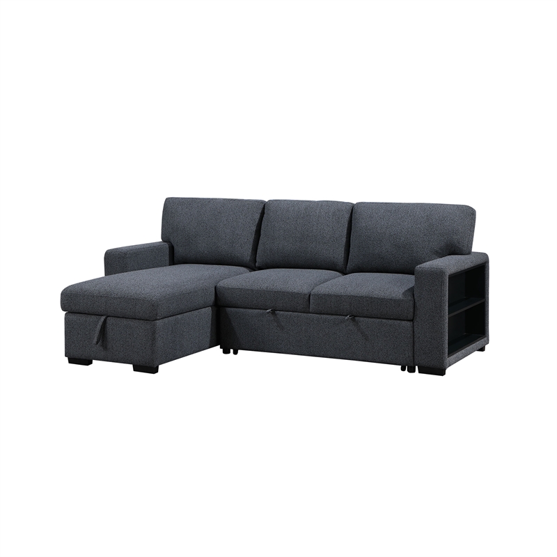Global Furniure U0202 Reversible Pull Out Sofa Bed in Dark Gray