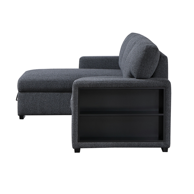 Global Furniure U0202 Reversible Pull Out Sofa Bed in Dark Gray