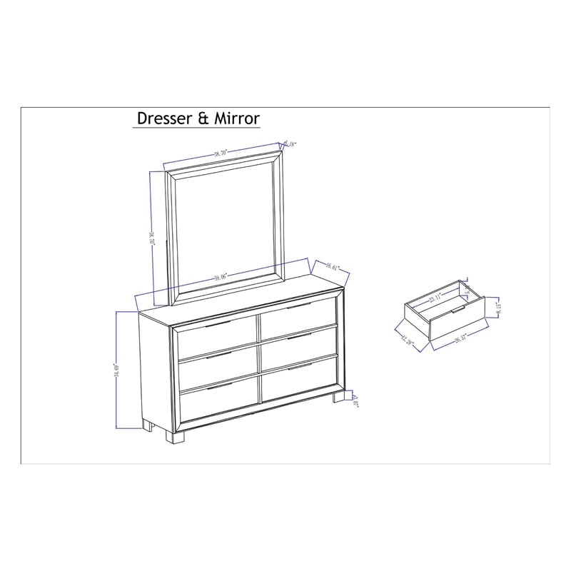 Global Furniture Callie Dresser in Brown