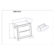 Global Furniture Callie Nightstand with WC Platform and LED SPKR in Brown