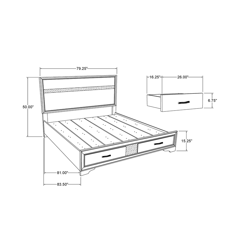 Global Furniure Seville King Bed in Natural