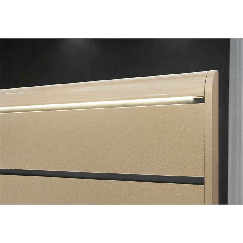 Global Furniure Genesis King Bed with LED in Gold