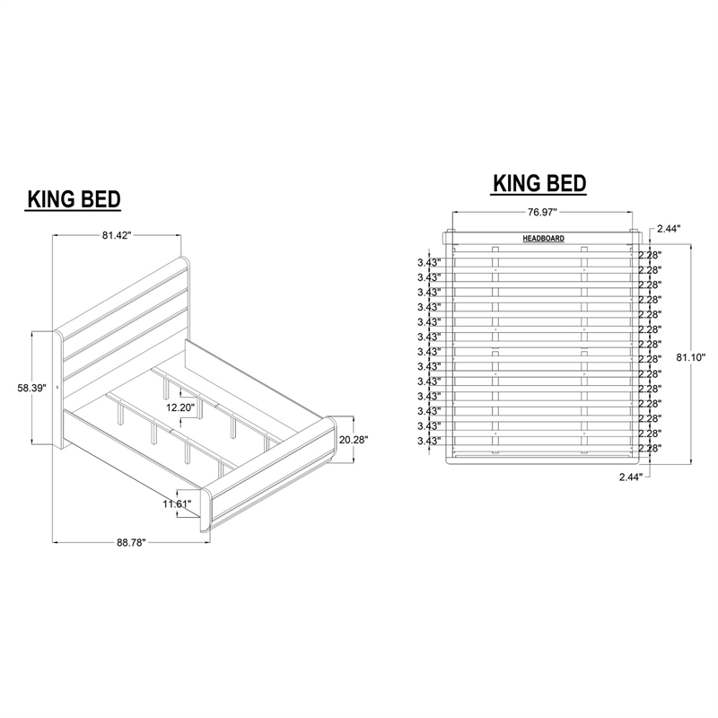 Global Furniure Genesis King Bed with LED in Gold