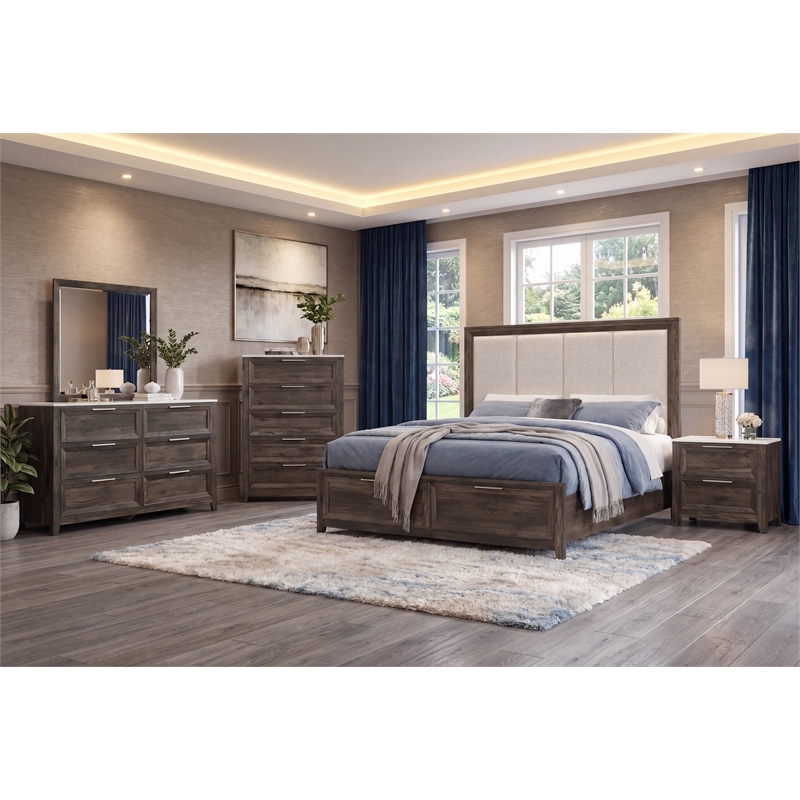 Global Furniure Mariah Nightstand in Dark Brown
