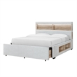 Global Furniure Sadie King Bed with Storage in Beige