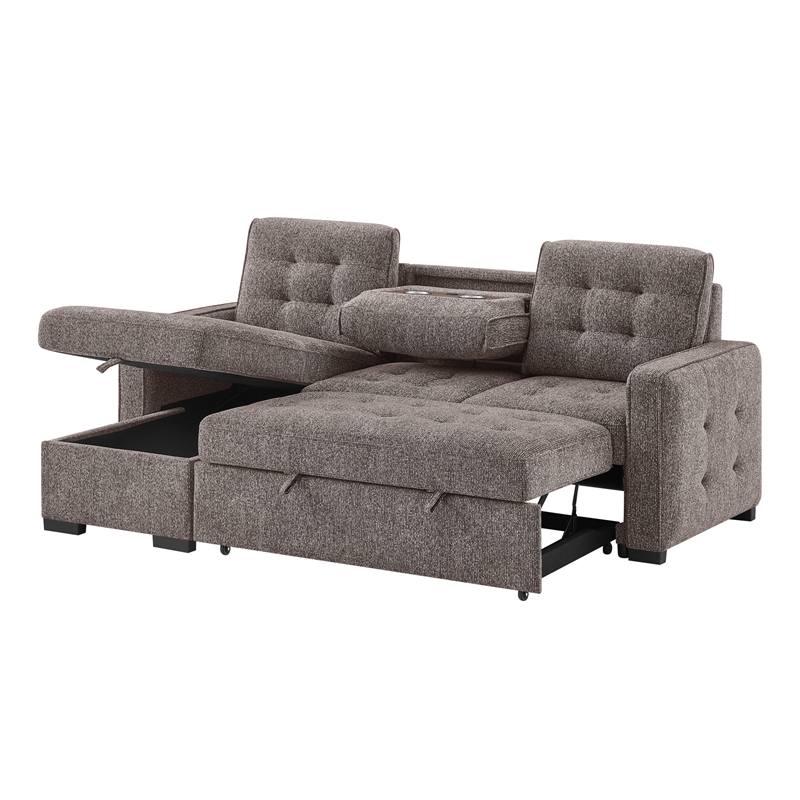 Global Furniure U0707 Reversible Sofa Bed in Brown