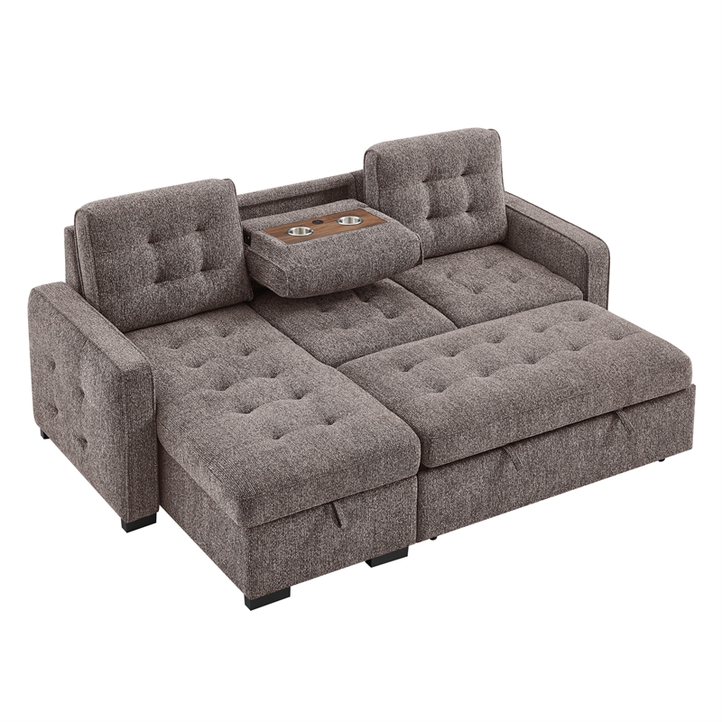 Global Furniure U0707 Reversible Sofa Bed in Brown