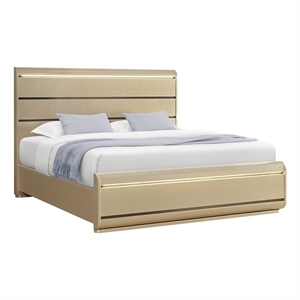 Global Furniure Genesis Full Bed with LED in Gold