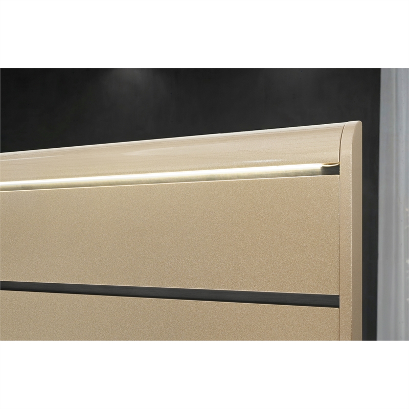 Global Furniure Genesis Full Bed with LED in Gold