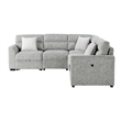Global Furniure U9401 Sofa Bed Sectional with 3 Pillows in Nickel