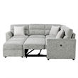 Global Furniure U9401 Sofa Bed Sectional with 3 Pillows in Nickel