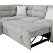 Global Furniure U9401 Sofa Bed Sectional with 3 Pillows in Nickel