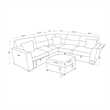 Global Furniure U9401 Sofa Bed Sectional with 3 Pillows in Nickel
