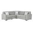 Global Furniure U9401 Sofa Bed Sectional with 3 Pillows in Nickel