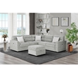 Global Furniure U9401 Sofa Bed Sectional with Ottoman & Pillows in Nickel