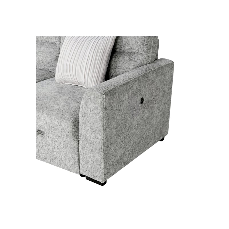 Global Furniure U9401 Sofa Bed Sectional with Ottoman & Pillows in Nickel