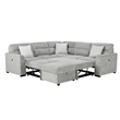 Global Furniure U9401 Sofa Bed Sectional with Ottoman & Pillows in Nickel