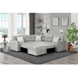 Global Furniure U9401 Sofa Bed Sectional with Ottoman & Pillows in Nickel