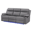 Global Furniure U6026 PU 46A Reclining Sofa with LED in Gray