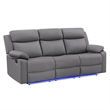 Global Furniure U6026 PU 46A Reclining Sofa with LED in Gray