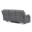 Global Furniure U6026 PU 46A Reclining Sofa with LED in Gray