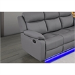 Global Furniure U6026 PU 46A Reclining Sofa with LED in Gray