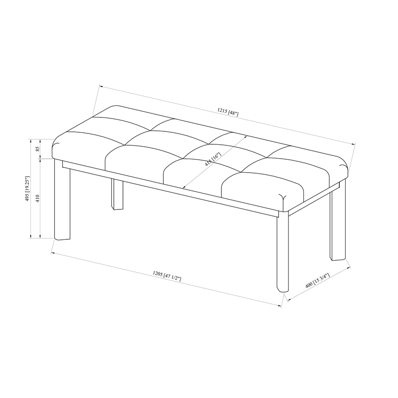 Global Furniure D1248 Dining Table Bench
