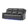 Global Furniure U8879 Power Recliner Sofa W/LED & Global SS in Charcoal