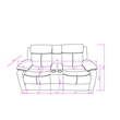 Global Furniure U6026 PU 72A Reclining Loveseat with LED and SPKR in Black