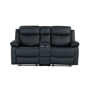 Global Furniure U6026 PU 72A Reclining Loveseat with LED and SPKR in Black