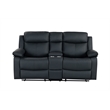 Global Furniure U6026 PU 72A Reclining Loveseat with LED and SPKR in Black