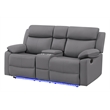 Global Furniure U6026 PU 46A Reclining Loveseat with LED and SPKR in Gray