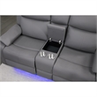 Global Furniure U6026 PU 46A Reclining Loveseat with LED and SPKR in Gray