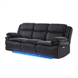 Global Furniure U8686 Power Recliner Sofa w Drawer & Drop Table in Black