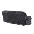 Global Furniure U8686 Power Recliner Sofa w Drawer & Drop Table in Black