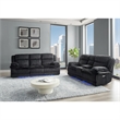 Global Furniure U8686 Power Recliner Sofa w Drawer & Drop Table in Black