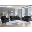 Global Furniure U8686 Power Recliner Sofa w Drawer & Drop Table in Black