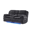 Global Furniure U8686 Power Console Recliner Loveseat w LED&Drawer in Black