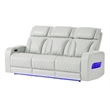Global Furniure U8611 Power Recliner Sofa with PHR & LED in Blanche Silver