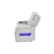 Global Furniure U8611 Power Recliner Sofa with PHR & LED in Blanche Silver
