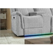 Global Furniure U8879 1 Power Pushback Sectional with LED&Global SS in Gray