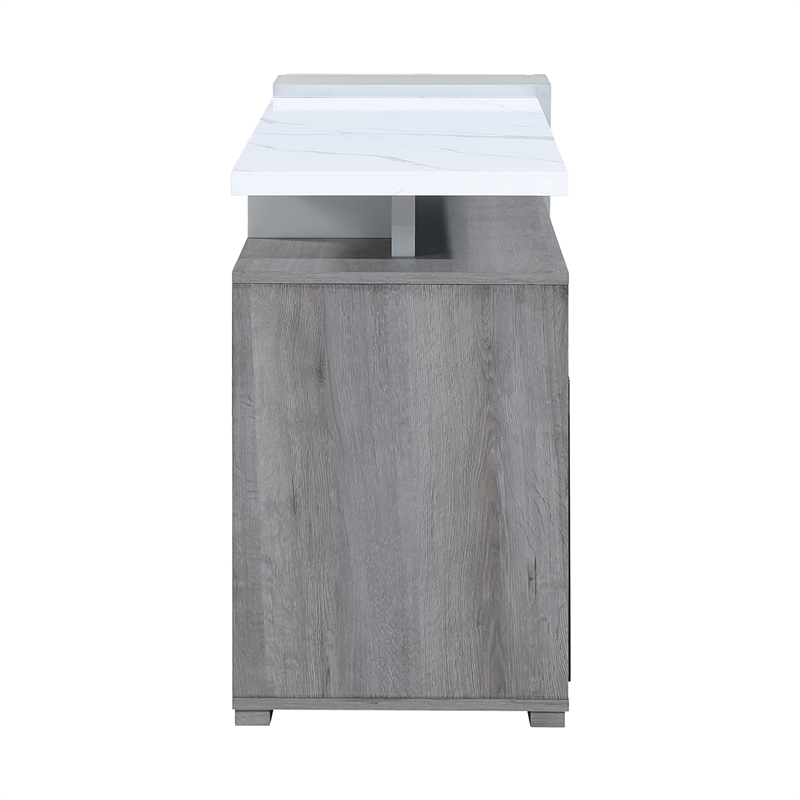 global furniure zoro 76&quot entertainment unit with bluetooth speaker in gray