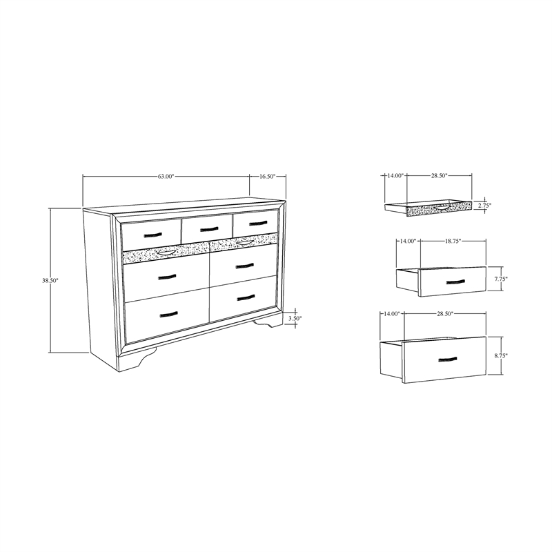 Global Furniure Seville Dresser in Natural